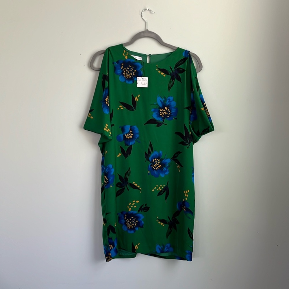 Mango Green Floral Dress Size S